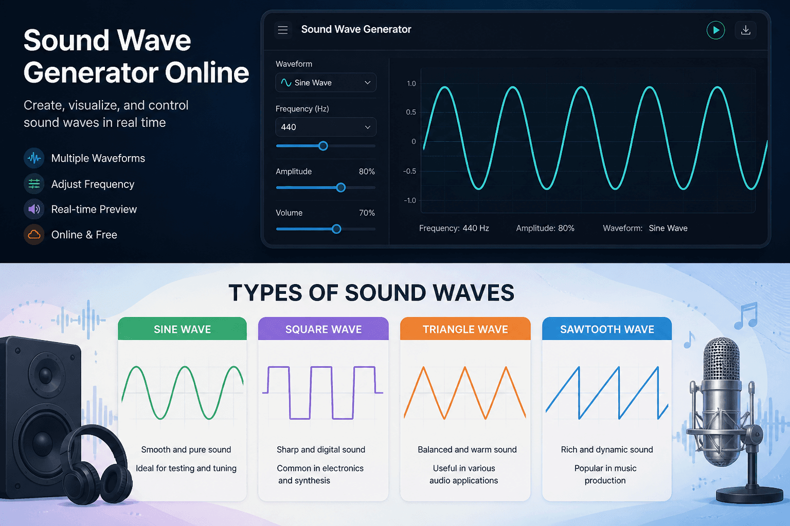 Sound Wave Generator Online — create, visualize, and control waves in real time